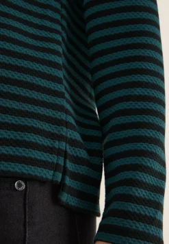 Gestreiftes Funnelneck Shirt