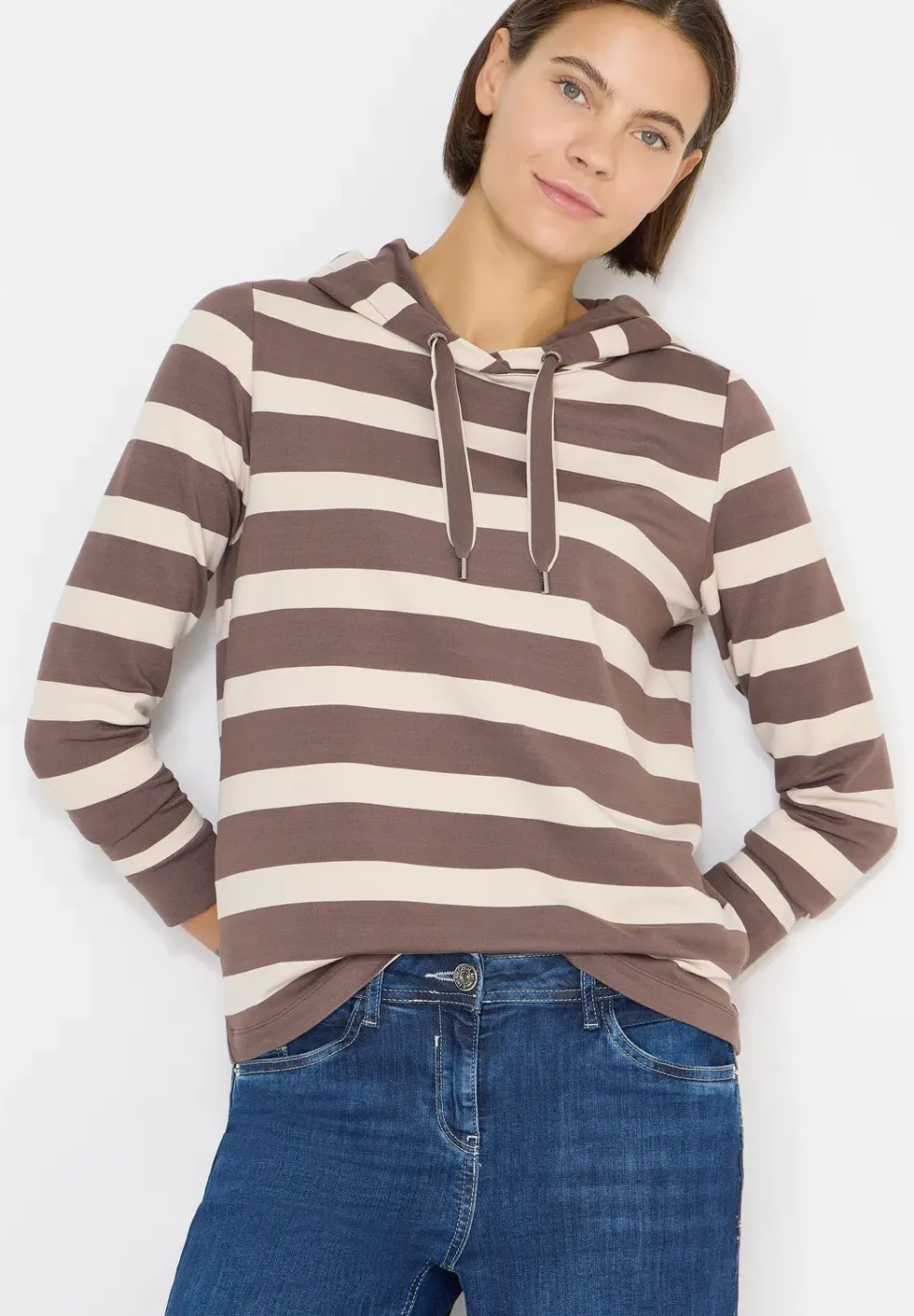 Gestreiftes Hoodie-Shirt