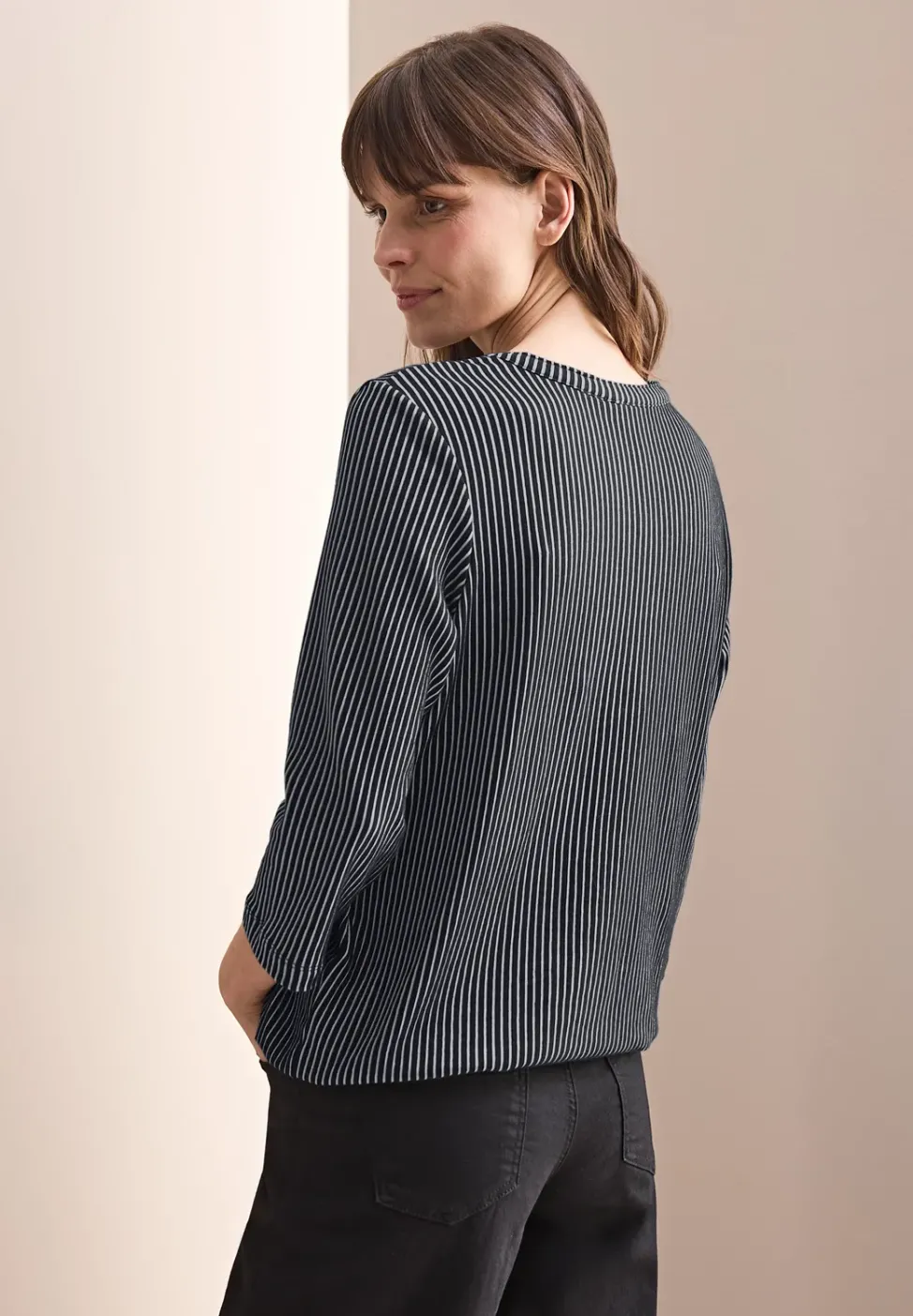 Gestreiftes Strukturshirt