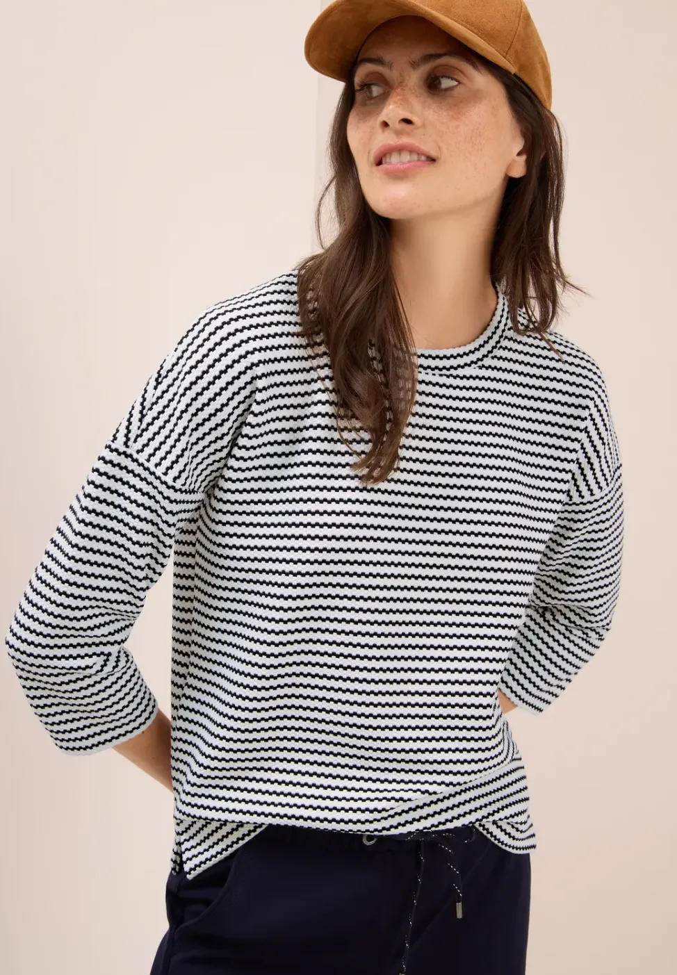 Gestreiftes Strukturshirt