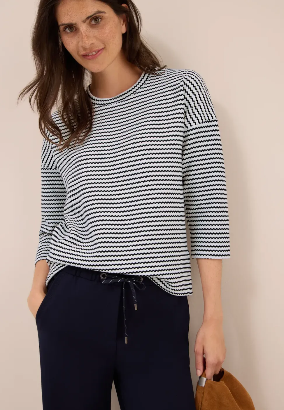 Gestreiftes Strukturshirt
