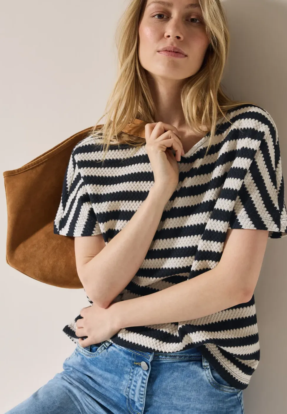 Gestreiftes Strukturshirt