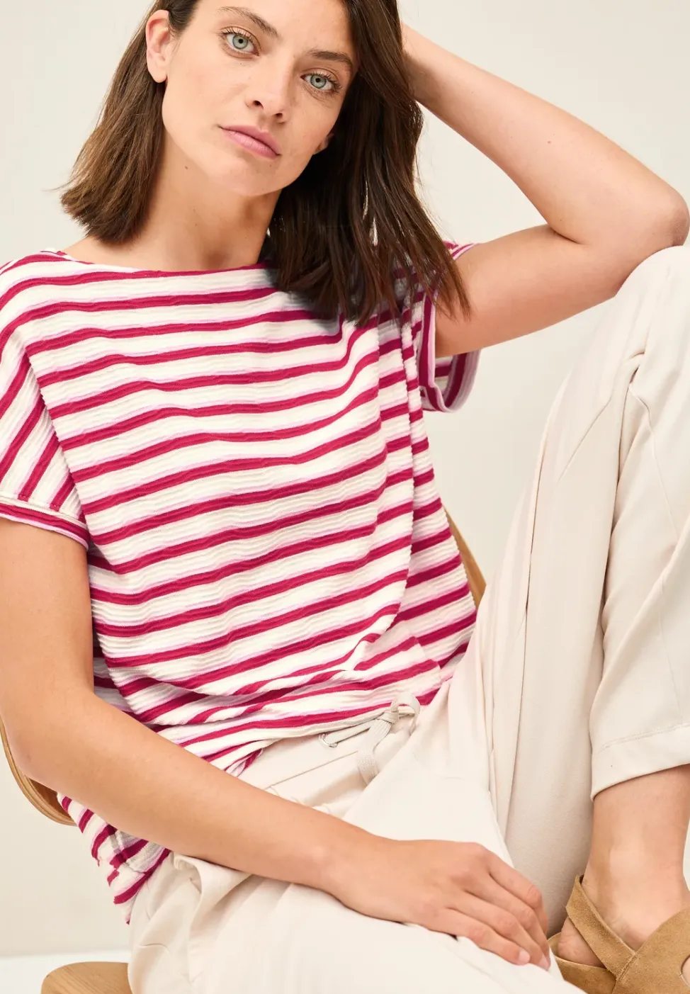 Gestreiftes Strukturshirt