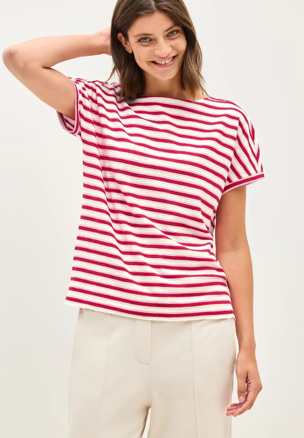 Gestreiftes Strukturshirt
