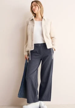 Gestreifte Wide Leg Hose