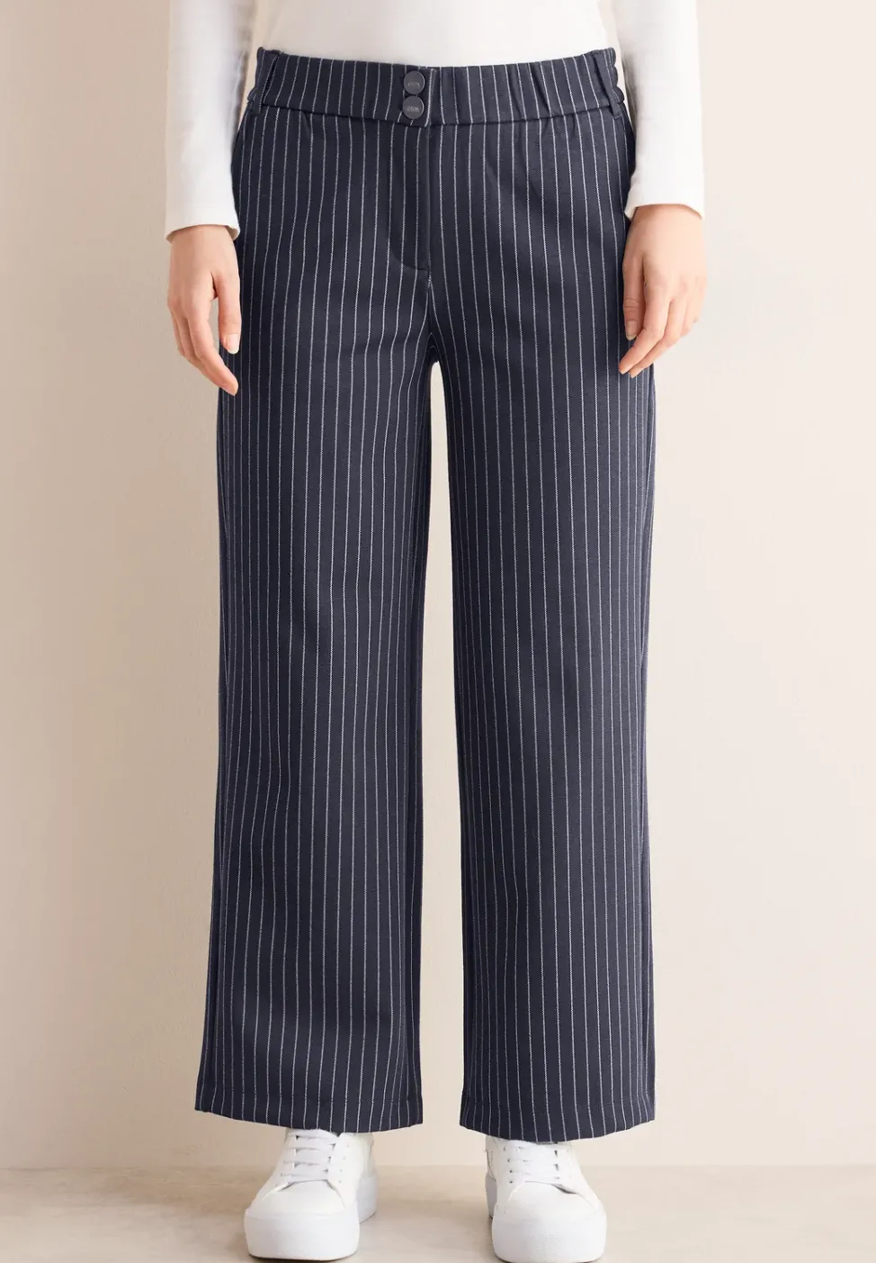 Gestreifte Wide Leg Hose