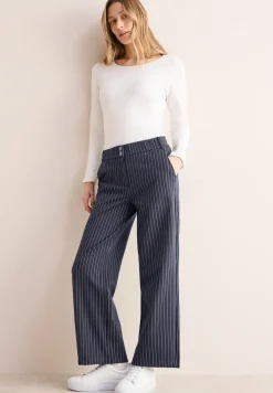 Gestreifte Wide Leg Hose