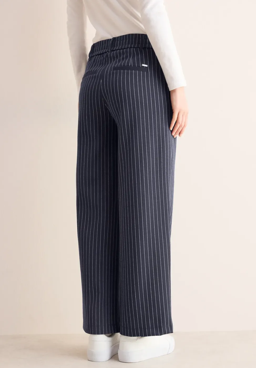 Gestreifte Wide Leg Hose