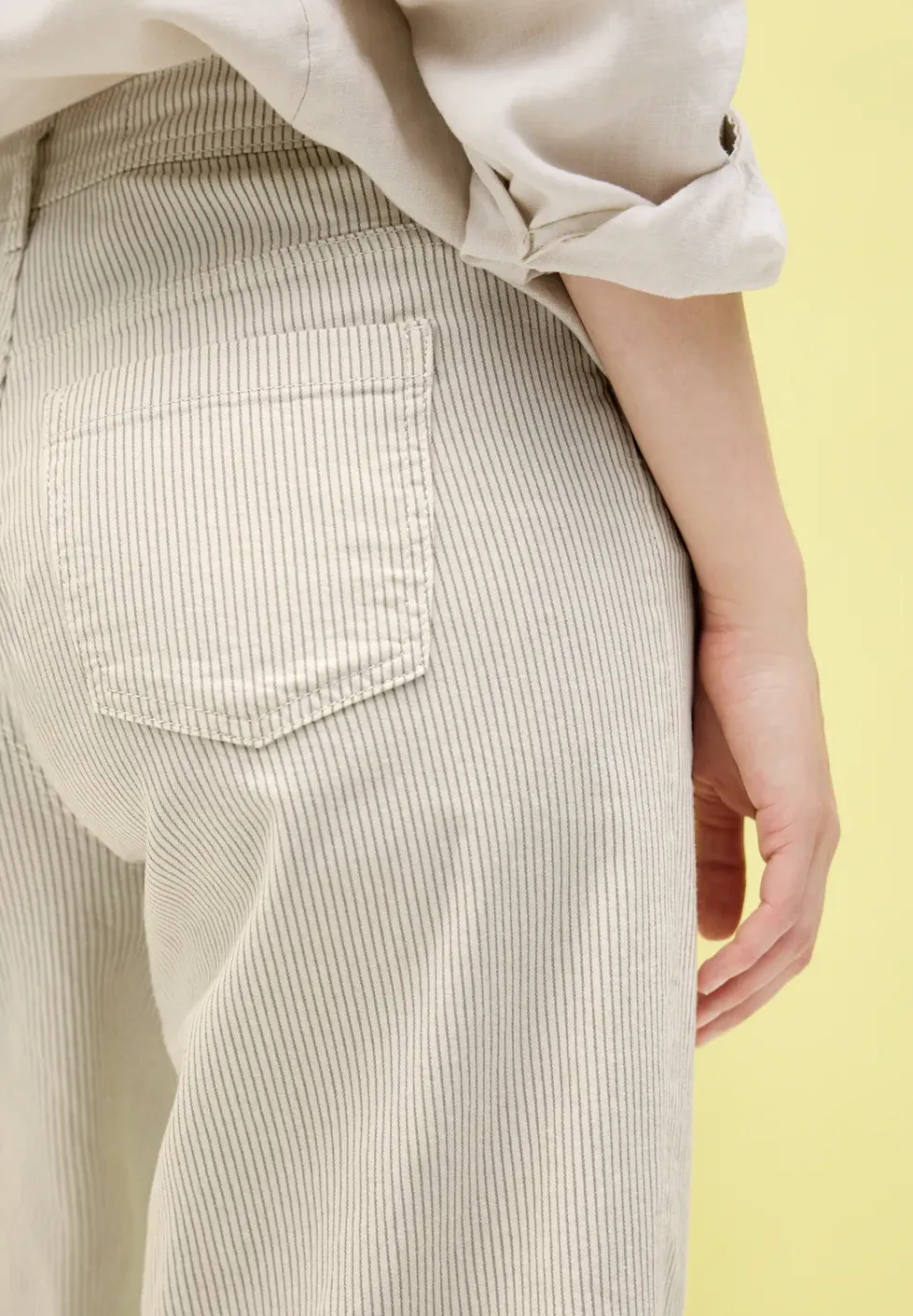 Gestreifte Wide Leg Hose