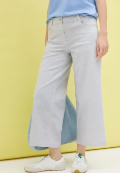 Gestreifte Wide Leg Hose