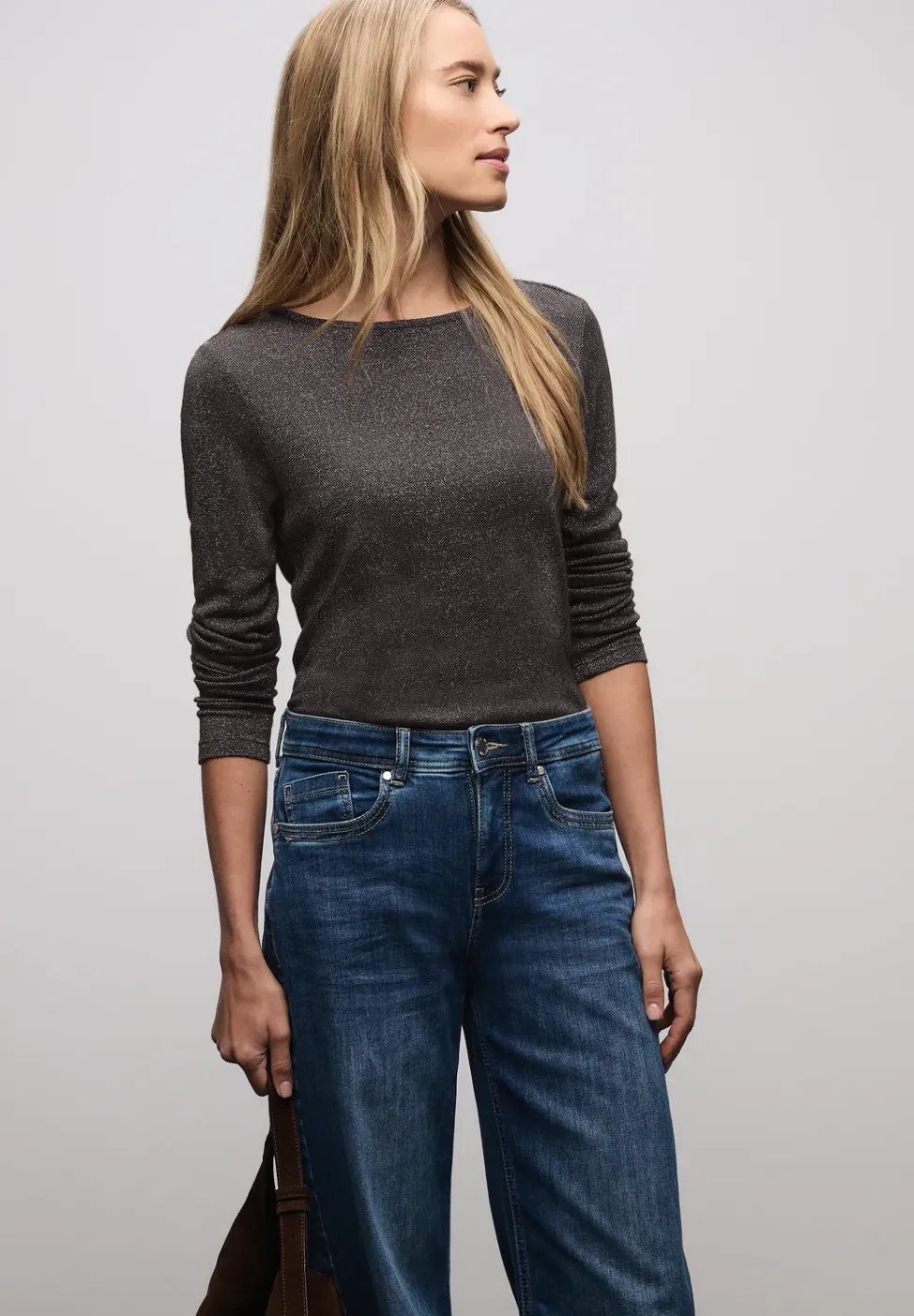 Glitzerndes Langarmshirt