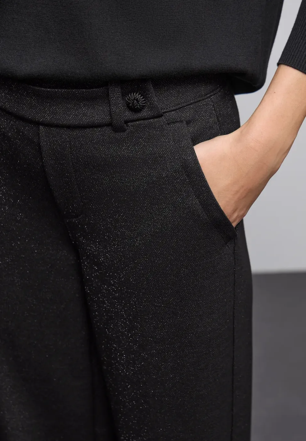 Glitzernde Straight Leg Hose