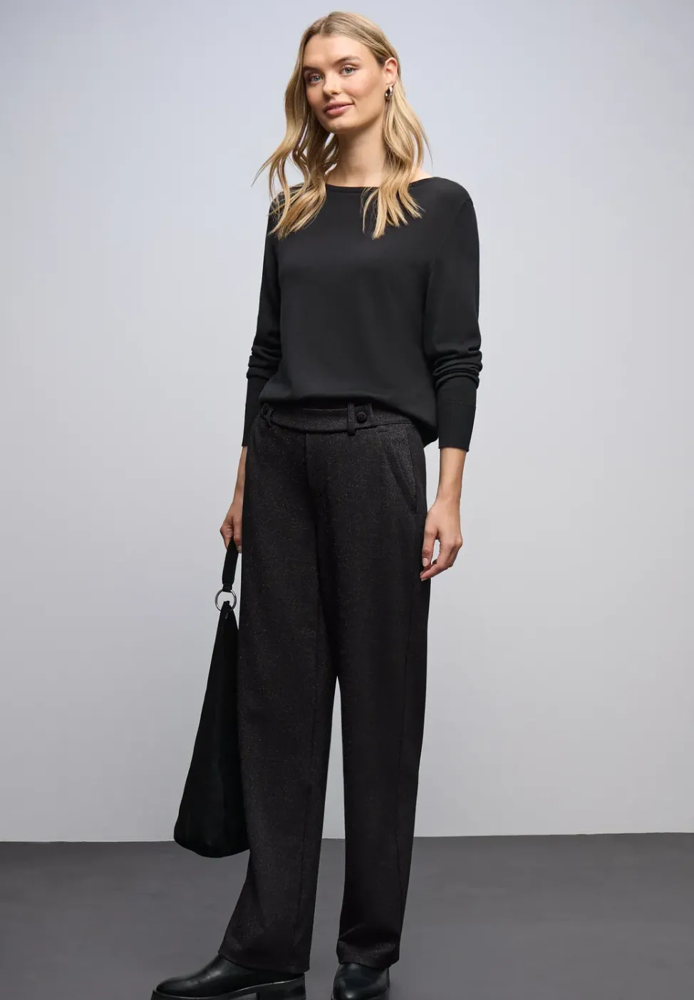 Glitzernde Straight Leg Hose