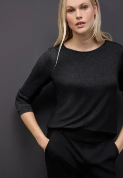 Glitzer Strick-Look Shirt