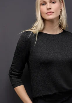 Glitzer Strick-Look Shirt
