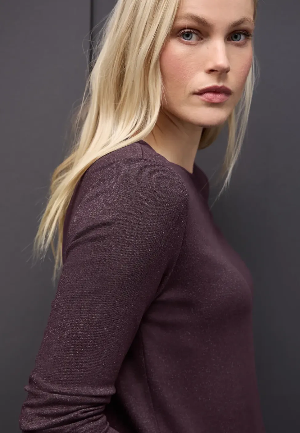 Glitzer Strick-Look Shirt
