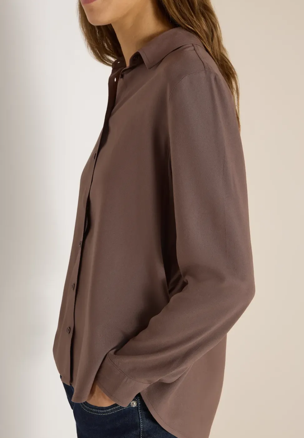 Hemdbluse in Unifarbe