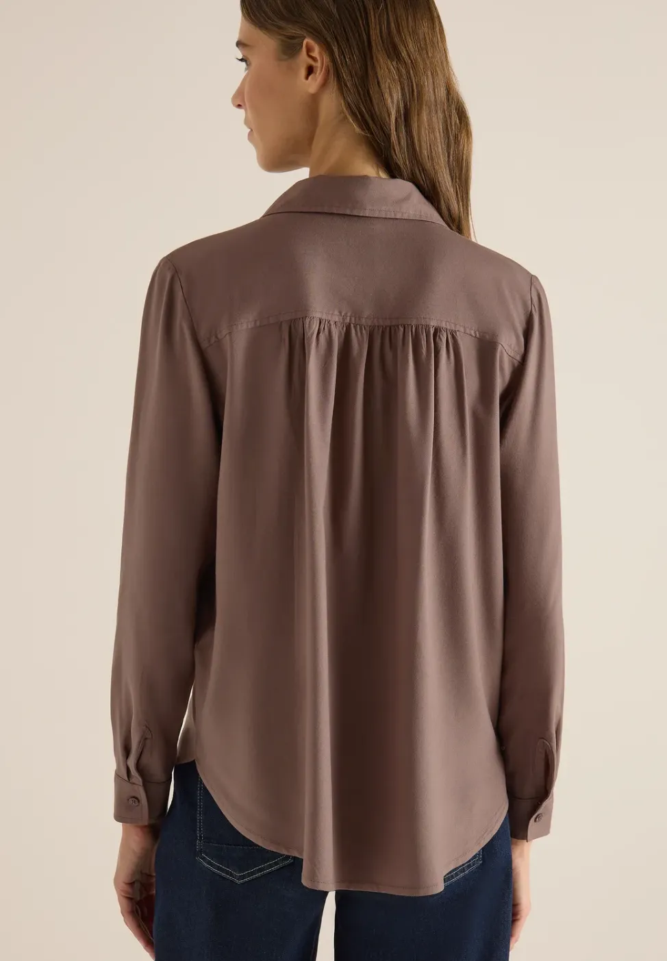Hemdbluse in Unifarbe