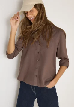 Hemdbluse in Unifarbe