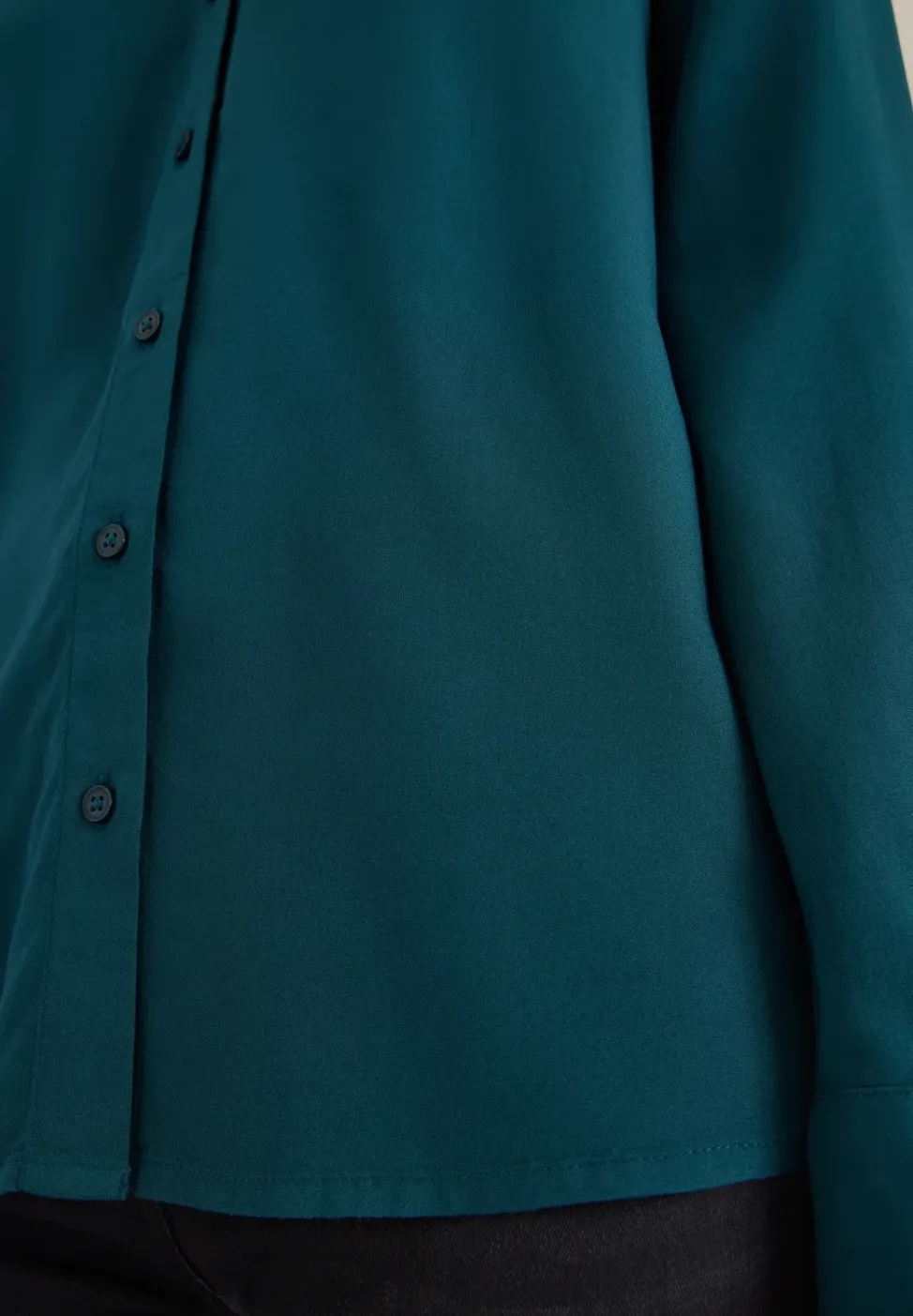 Hemdbluse in Unifarbe