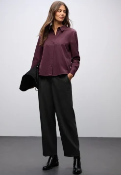 Hemdbluse in Unifarbe