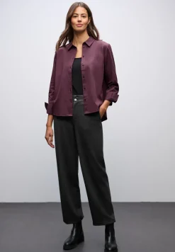 Hemdbluse in Unifarbe