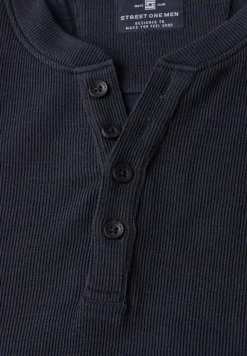 Henleyshirt im Melange-Look