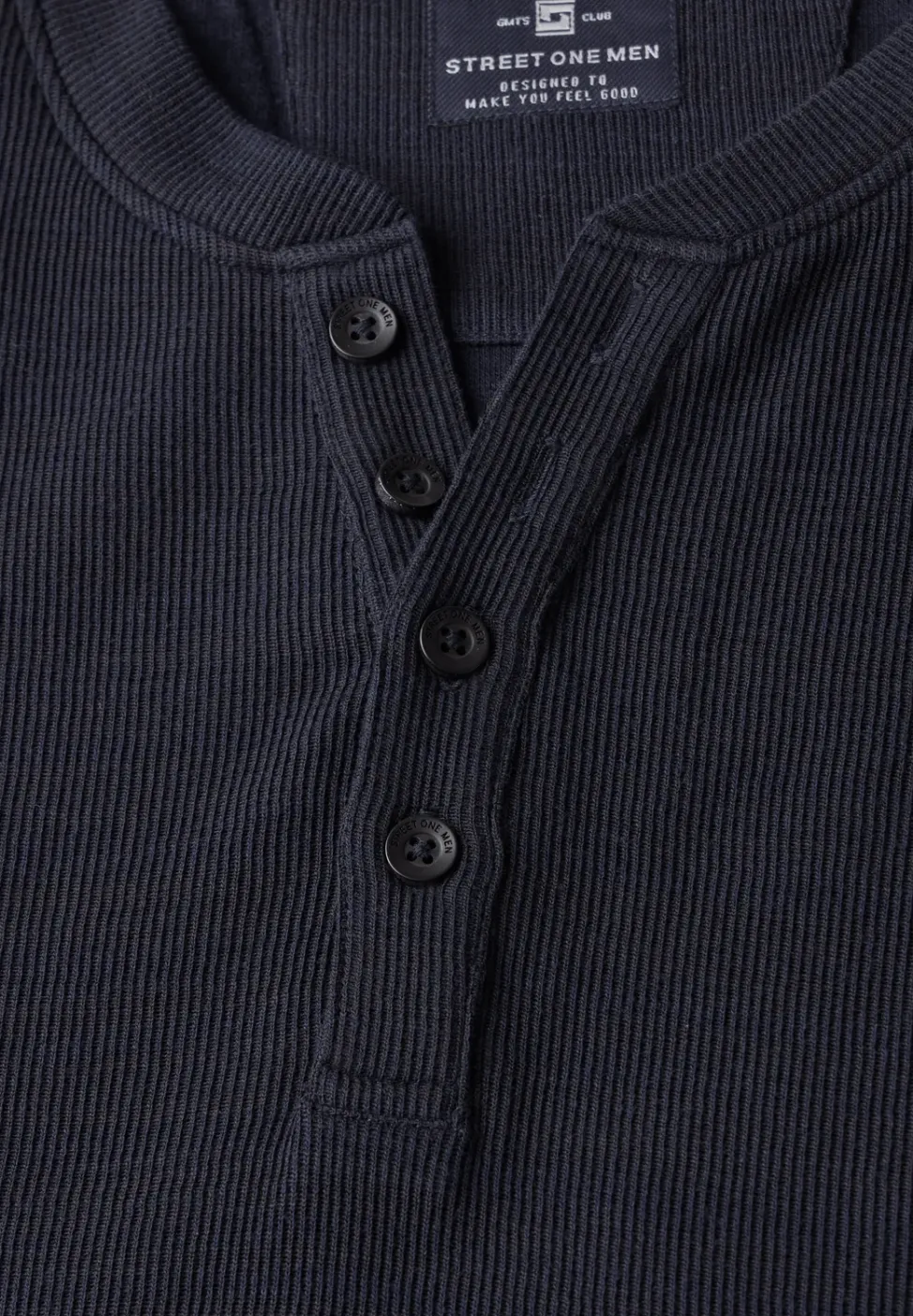 Henleyshirt im Melange-Look