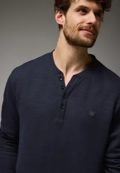 Henleyshirt im Melange-Look