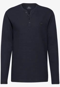 Henleyshirt im Melange-Look