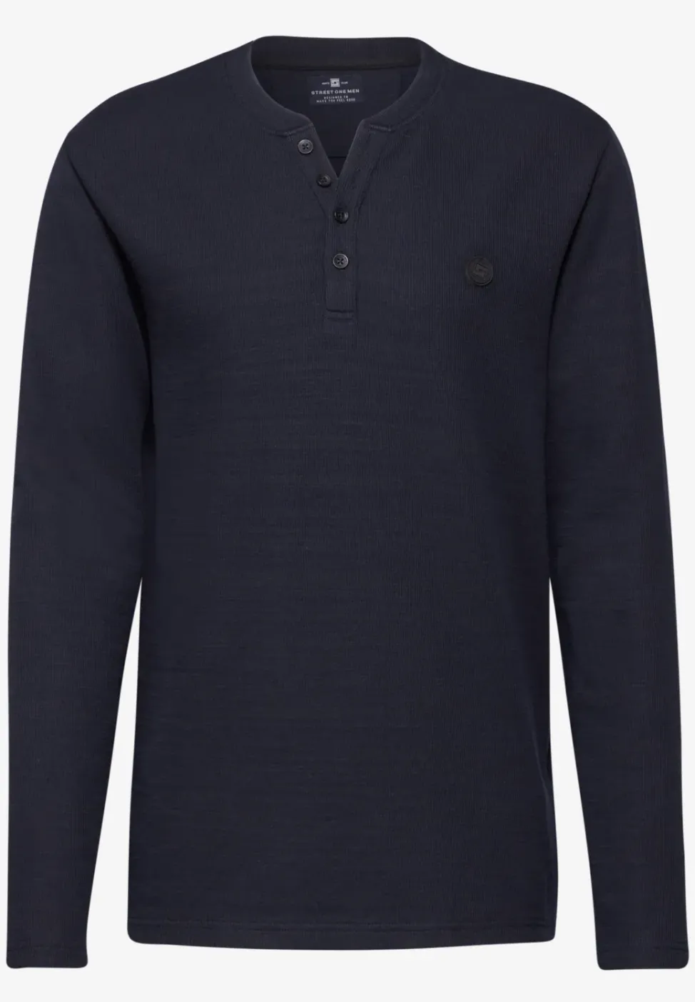 Henleyshirt im Melange-Look