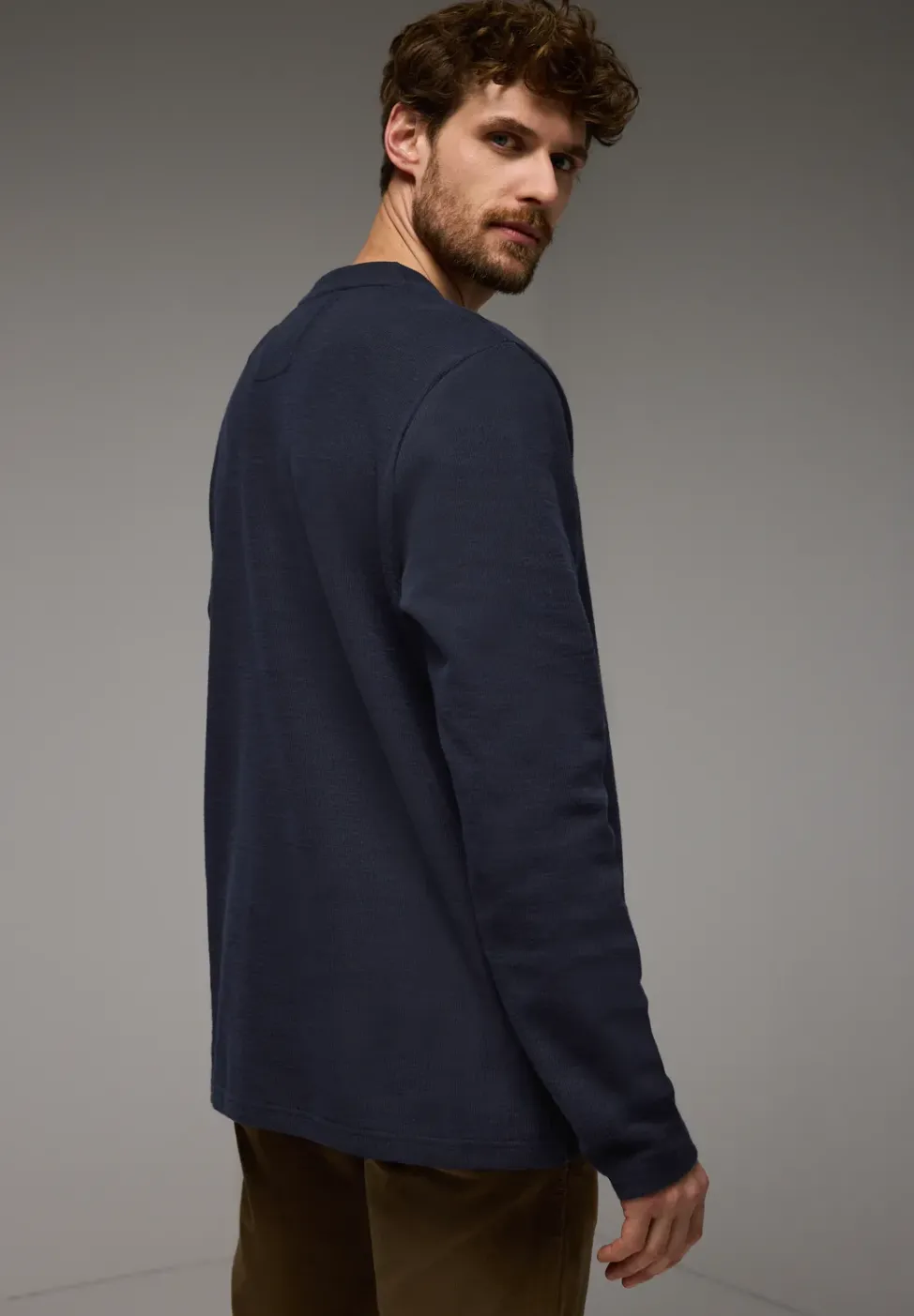 Henleyshirt im Melange-Look