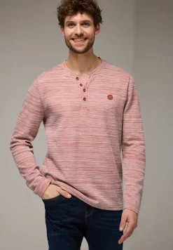 Henleyshirt im Melange-Look