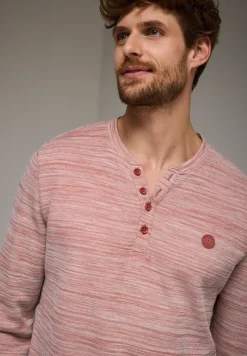 Henleyshirt im Melange-Look