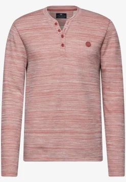 Henleyshirt im Melange-Look