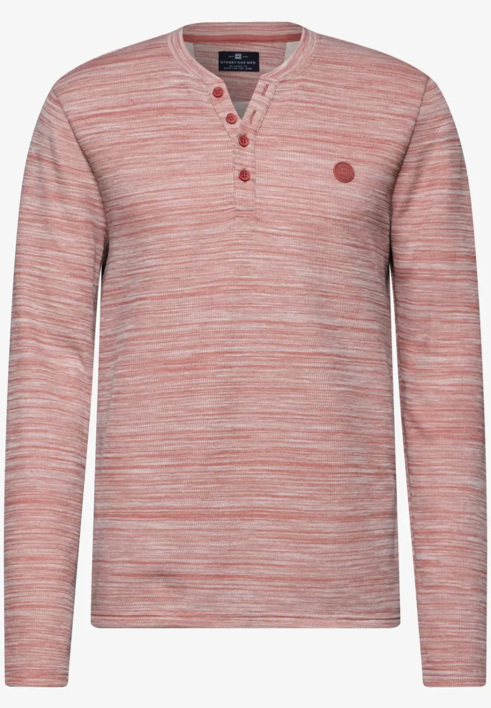 Henleyshirt im Melange-Look