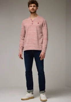 Henleyshirt im Melange-Look