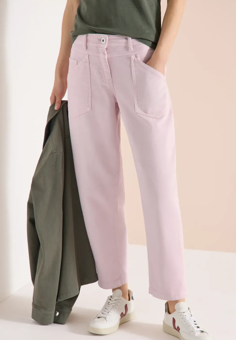 High Waist Barrel Leg Jeans im Loose Fit