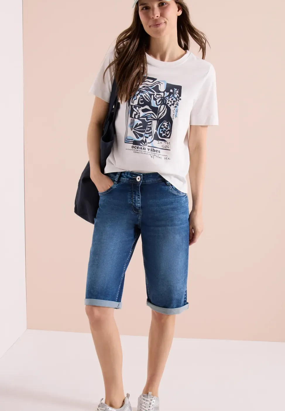 High Waist Jeansshorts im Loose Fit