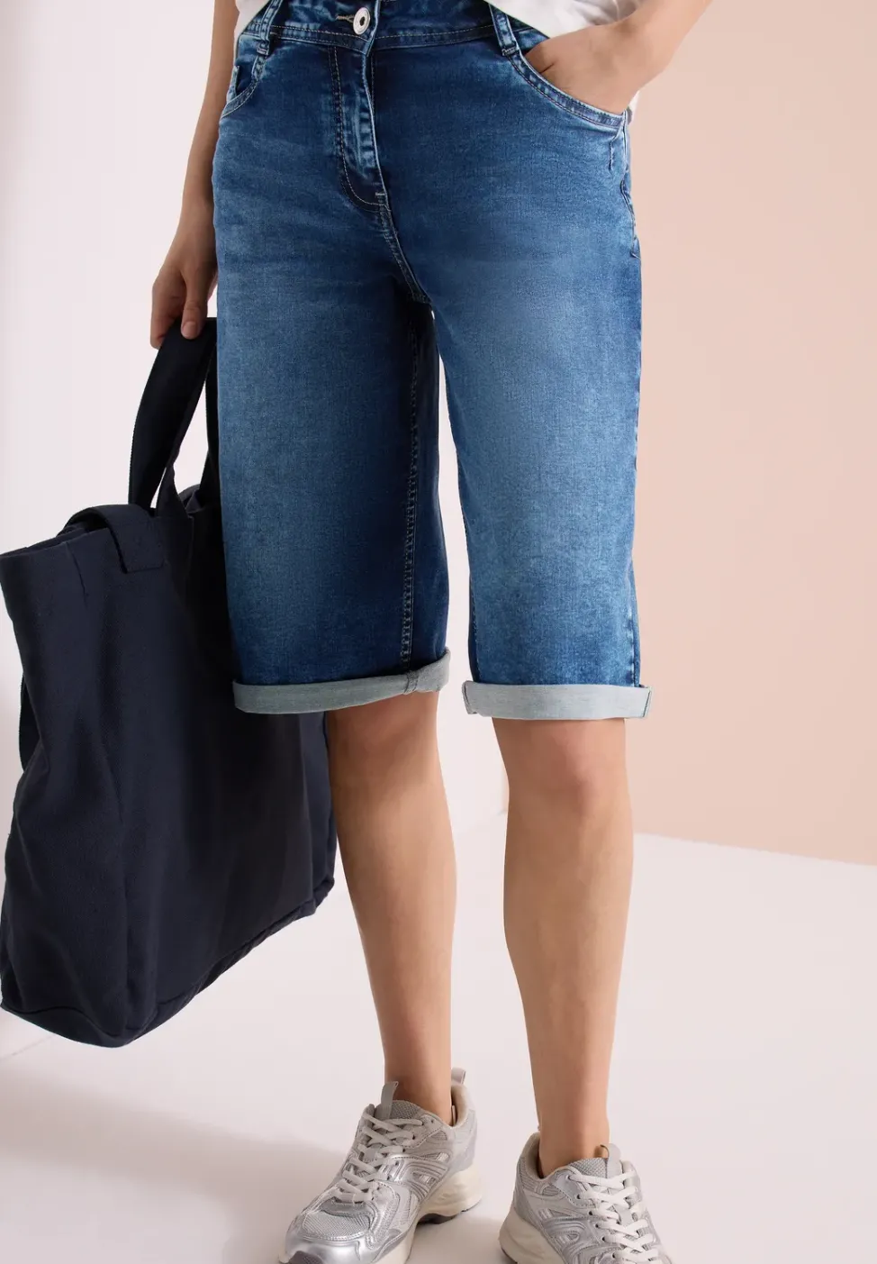 High Waist Jeansshorts im Loose Fit