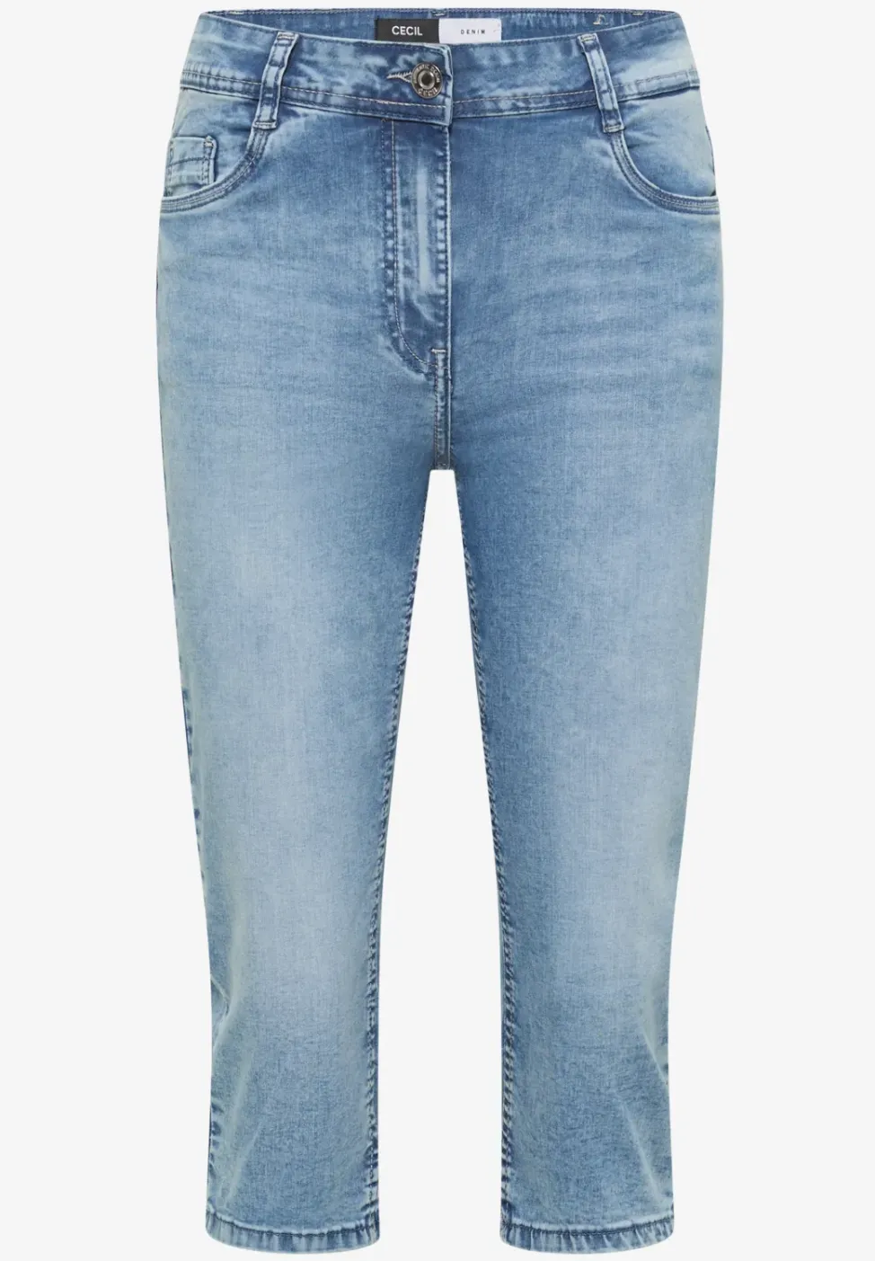 High waist Slim Fit Capri Jeans