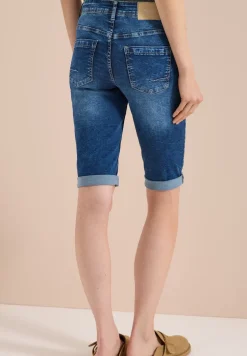 High Waist Slim Leg Jeansshorts im Slim Fit