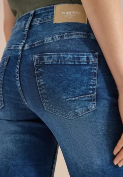 High Waist Slim Leg Jeansshorts im Slim Fit