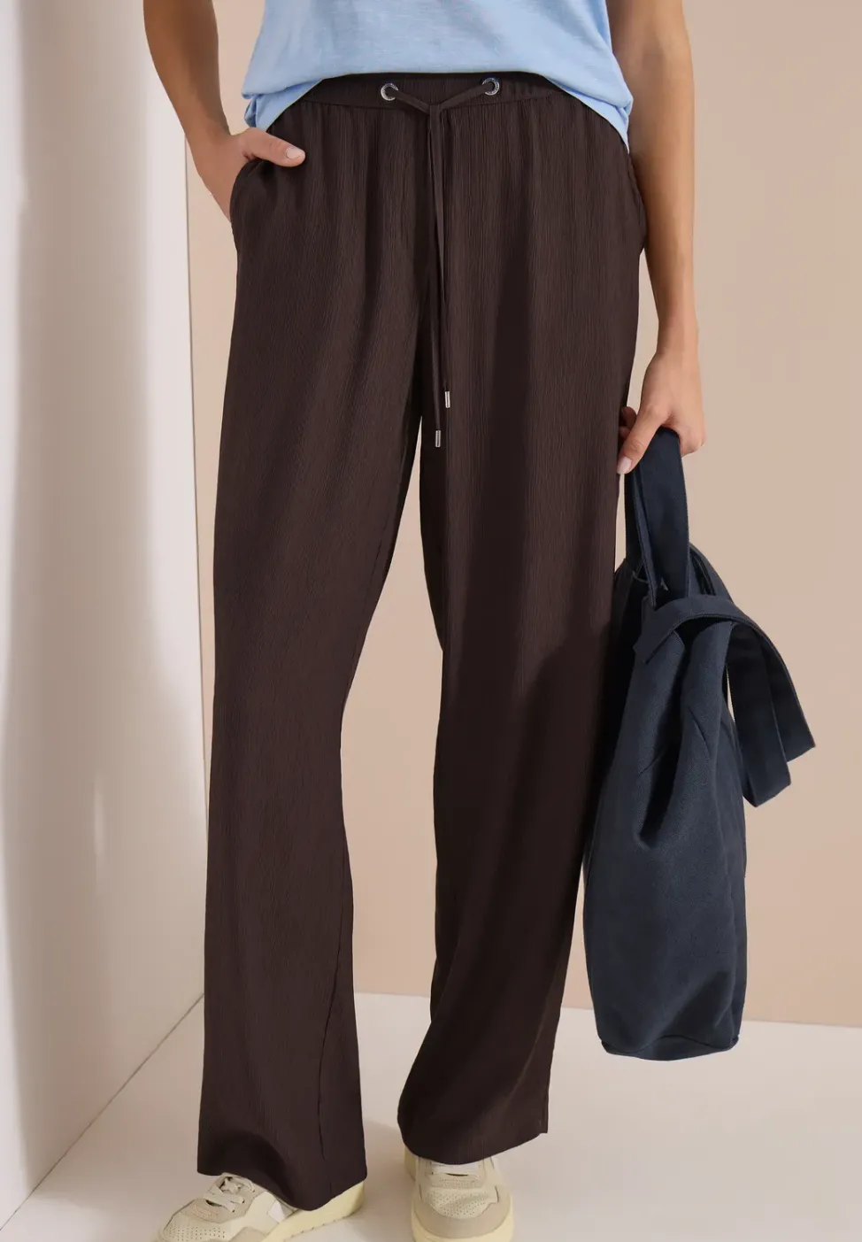High Waist Straight Leg Hose im Loose Fit