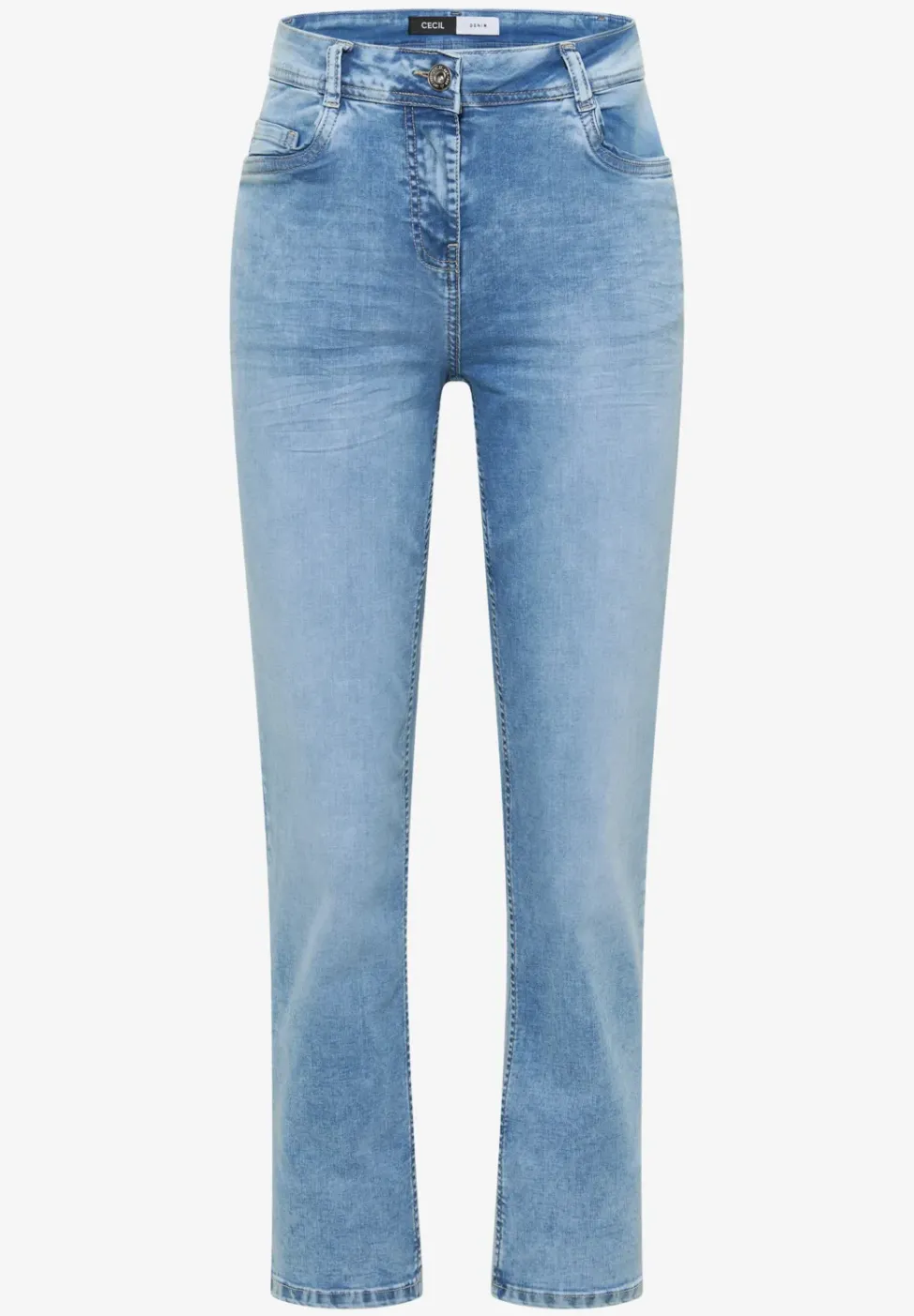 High Waist Straight Leg Jeans im Slim Fit