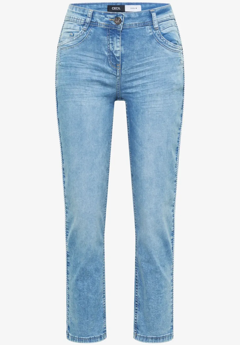 High Waist Straight Leg Jeans im Slim Fit
