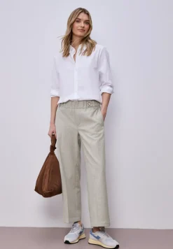 High Waist Wide Leg Hose mit Knopfdetail