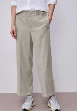 High Waist Wide Leg Hose mit Knopfdetail