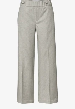 High Waist Wide Leg Hose mit Knopfdetail
