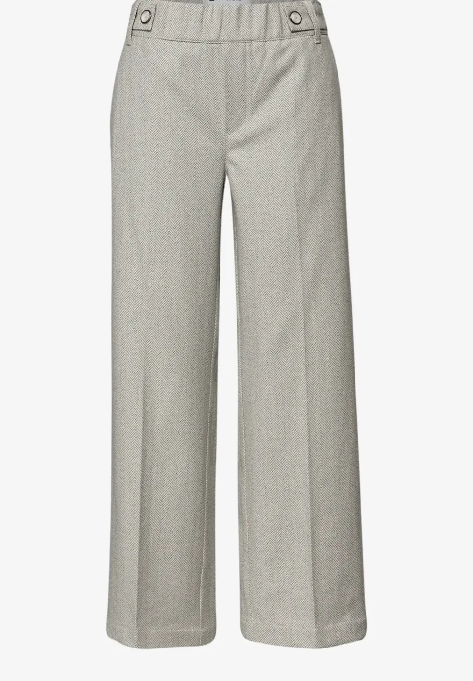 High Waist Wide Leg Hose mit Knopfdetail
